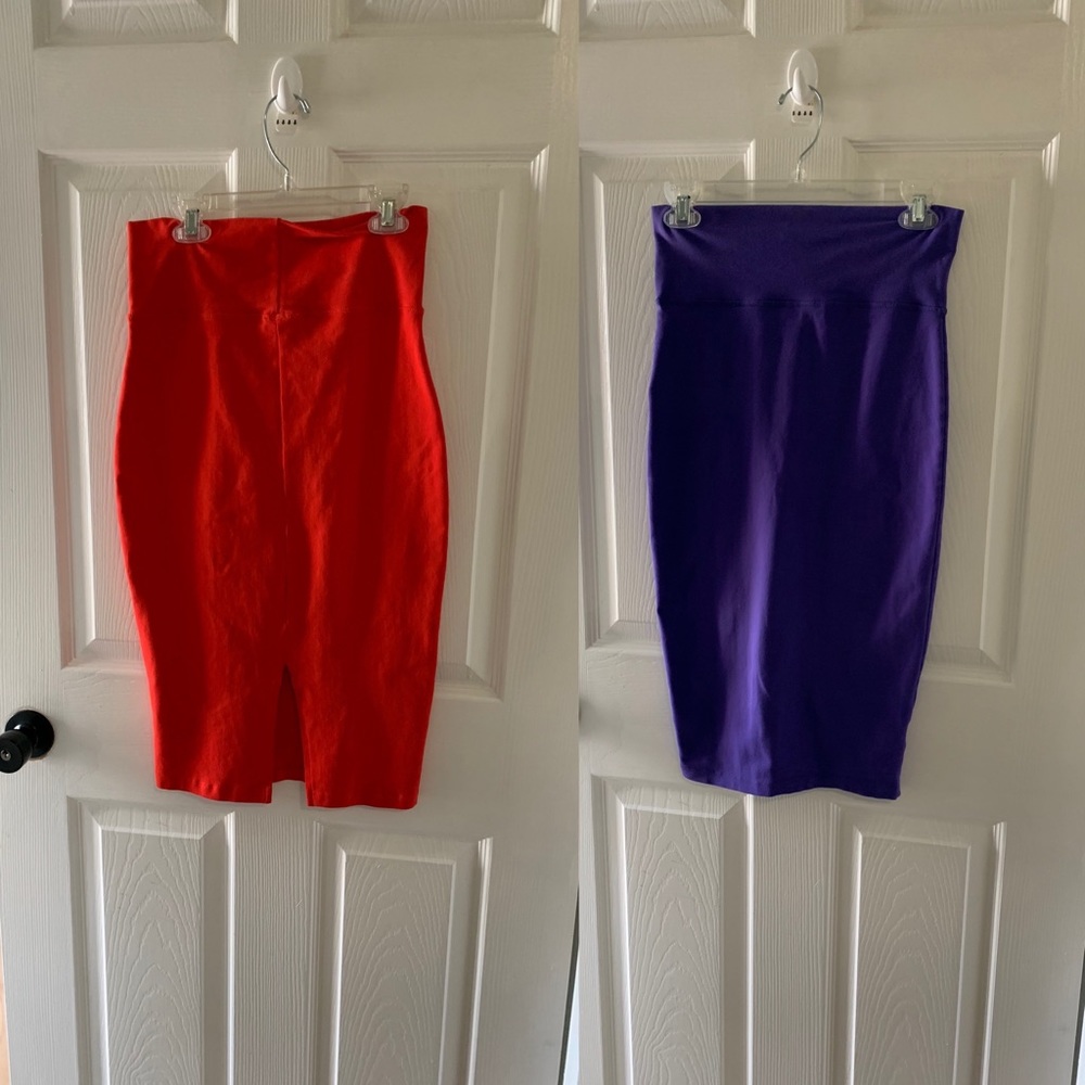 2 Bebe small body hugging skirt.